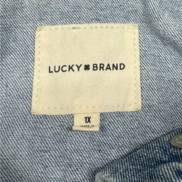 Lucky Brand Tomboy Trucker Plus Size Light Wash Denim Jean Jacket Size 1X - Picture 10 of 11